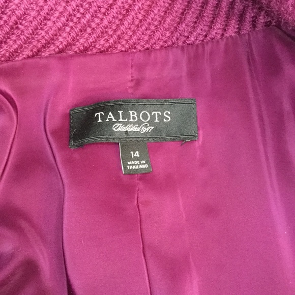 TALBOTS szM raspberry jacket w/peplum-like bottom - Picture 3 of 5